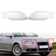 NS Headlight Lens Cover Headlamp Shell 2pcs for Audi A4 B7 S4 2005-2008 Transparent