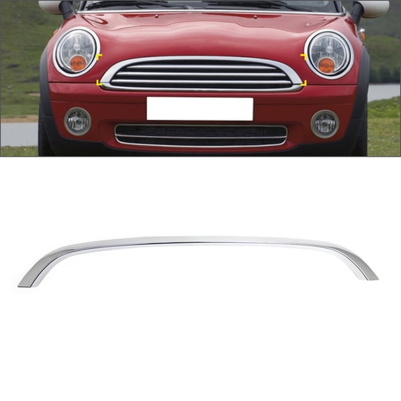 NS Hood Molding Trim Front Grille 1 Pc Chrome for R55 R56 R58 R59 07-15 ABS 51137149957