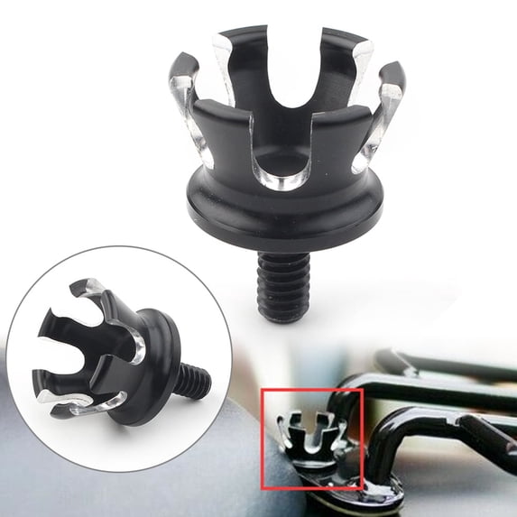 NS Imperial Crown Style Rear Seat Bolt Tab Screw Mount Black+White Fit Harley 996+