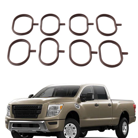 NS Intake Manifold Gasket Set Rubber Brown For Nissan Armada 17-24 For Nissan NV2500/NV3500 2018-2021 8 Pcs