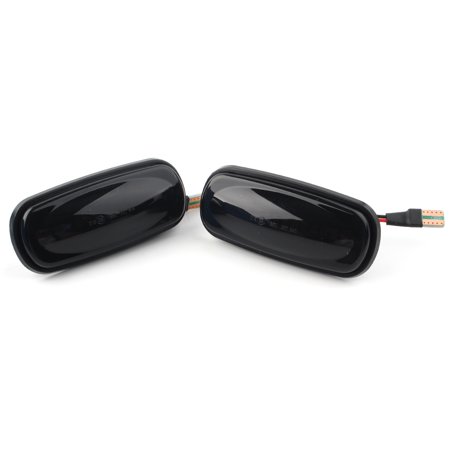 NS LED Dynamic Side Marker Turn Signal Light Error Free Flowing Sequential Blinker Turn Signal Lamp Assembly for Land Rover Discovery Defender, Smoked Black Lens