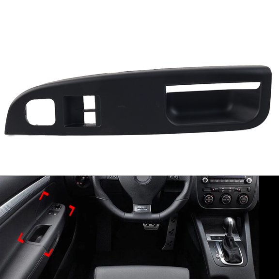 NS LHD Button Panel Trim Cover Black Car Window Switch Control Panel Trim Decorative Frame Sticker Accessories Window Switch Decoration For VW Golf 5 R32 For Jetta