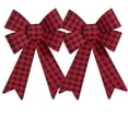 thumbnail image 1 of NS Large Christmas Bow Red and Black Buffalo Check Wreath Bows Holiday Thanks Giving Decorative Ornaments Perfect for Tree Filler Garland Home Door Window Decor Decorations 14.5" Set of 2, 1 of 7