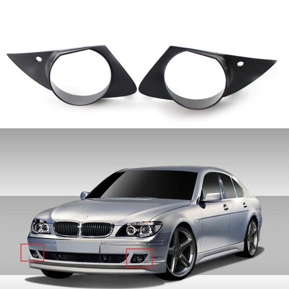 NS Left + Right Front Bumper Fog Light Cover molding Trims Guard Exterior Lights Protectors for 7 Series E65 E66 Facelift LCI 2006-2008