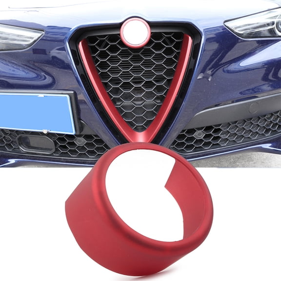 NS Matte Red Front Center Grille Emblem Bezel Trim Sticker for Stelvio 2017-2020