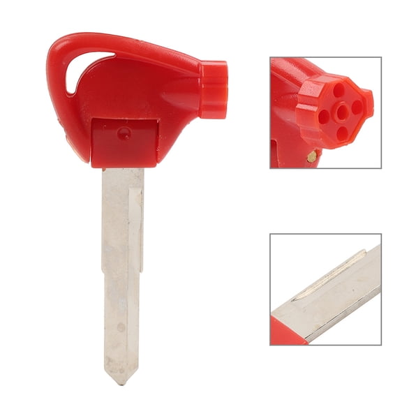 NS Metal Key withABS Upper Motorcycle Left Uncut Key Blank Blade Replacement Red for Scooter Motorbike