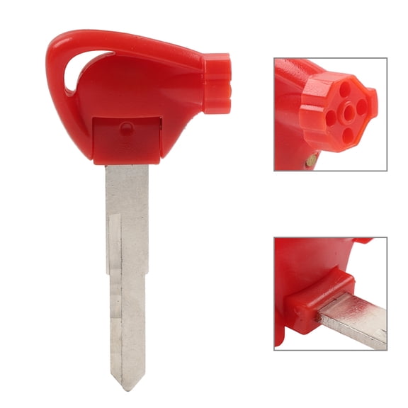 NS Metal Key withABS Upper Motorcycle Right Uncut Key Blank Blade Replacement Red for Scooter Motorbike