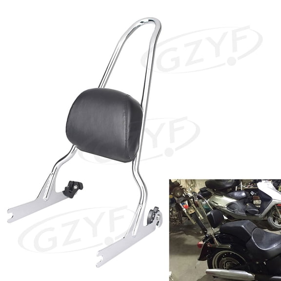 NS Motorbike Detachable Rear Passenger Seat Backrest Sissy Bar with Cushion Pad For Harley Sofitail Models 2006-2018, For Harley Fat Boy and Fat Boy Lo 2007-2018, Chrome