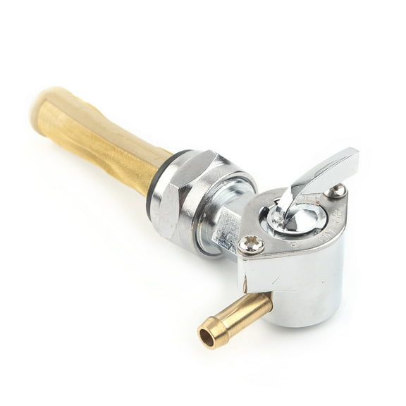 NS Motorcycle 0.86'' Chrome Fuel Valve Petcock Left Outlet Left Shut Off Valve for Harley Sportster Big Twin 1975-Up with (22mm) 13/16" threads