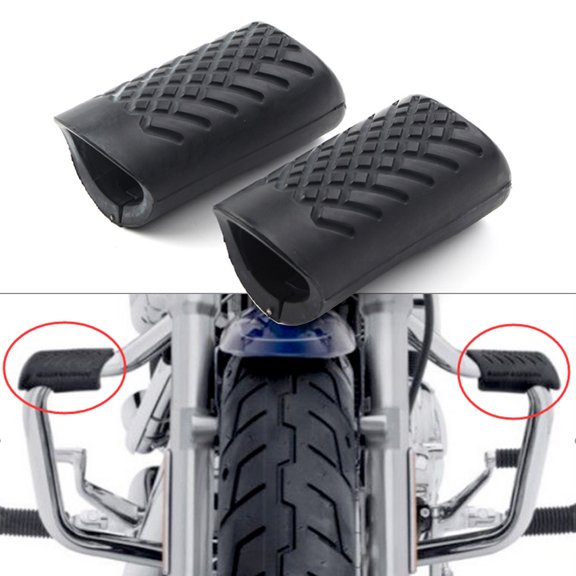 NS Motorcycle 1-1/4" Rubber Anchors Guard Highway Crash Bar Protection Slider 31mm-32mm For Yamaha, For Kawasaki