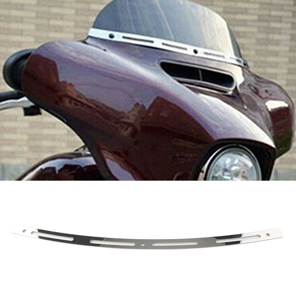 HDBUBALUS Windshield Trim For Harley Touring 1996-2013 - Chrome Fairing Accent