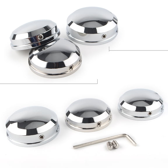 NS Motorcycle 3pcs Front Axle Nut Cover Axle Caps Accessaries for Harley 1990-2017 FLS FLSS FLSTF FLSTFB FLSTFBS, Chrome