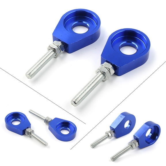 NS Motorcycle Chain Adjuster Block Tensioner CNC 12mm Universal For Pit Quad Dirt Bike ATV, Blue