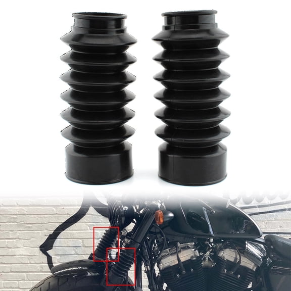 NS Motorcycle Fork Cover Gaiters, Rubber Front Fork Gaiters Boots Shock Damping Dust Cover for Harley FORTY-EIGHT, Dyna, For Street bob, Breakout, V-ROD, For Softail