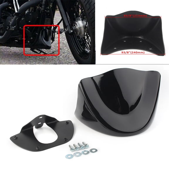 NS Motorcycle Front Chin Spoiler Lower Fairing Cover for Dyna FXD FXDB FXDC FXDF FXDL FXDX FXDWG 1999-2005, Glossy Black