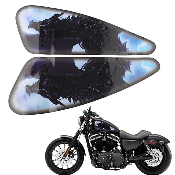 NS Motorcycle Gas Tank Decal Sticker Pad Oil Tank Protector 3D Decals Skull Style for XL 883 1200 for Dyna Bobber Models, Style K