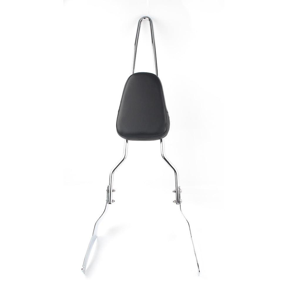 Motorcycle Passenger Backrest Cushion Pad Sissy Bar For Honda Rebel 250 CMX250 CA250 - Chrome Steel & Synthetic Leather