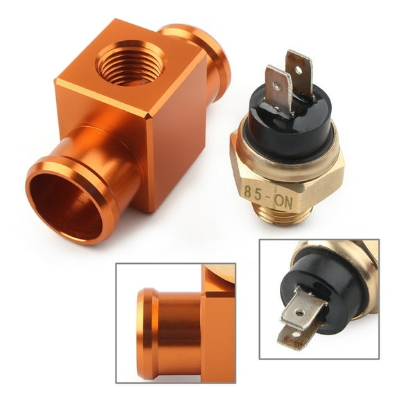 NS Motorcycle Temperature Switch Radiator Fan Switch, Degree Electric Cooling Fan Thermostat Switch 22mm Orange Accessaries For Most 125-530cc