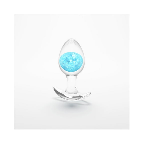 NS Novelties Cosmic Glams Silicone Glass Anal Plug, Medium, Blue