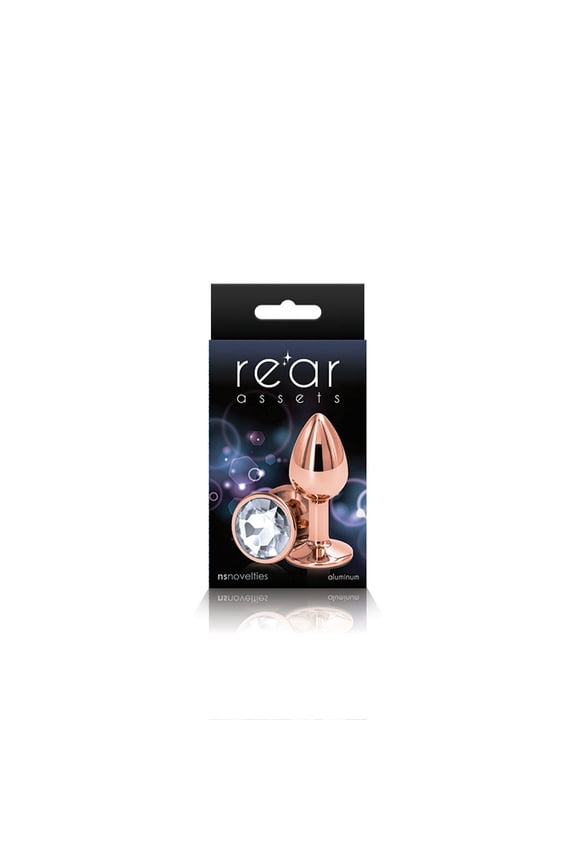 Rear Assets Rose Gold Anal Plug Small Clear