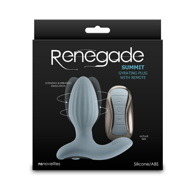 NS Novelties Renegade Summit Rechargeable Silicone Prostate Anal Sex Toy  with Remote Control, Gray