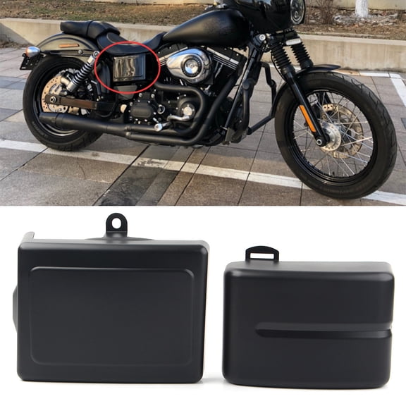 NS Powersports Battery Side Cover Protection Guard Fairing Cover for Dyna Low Rider Super Glide Fat Bob 2006-2017, Matte Black