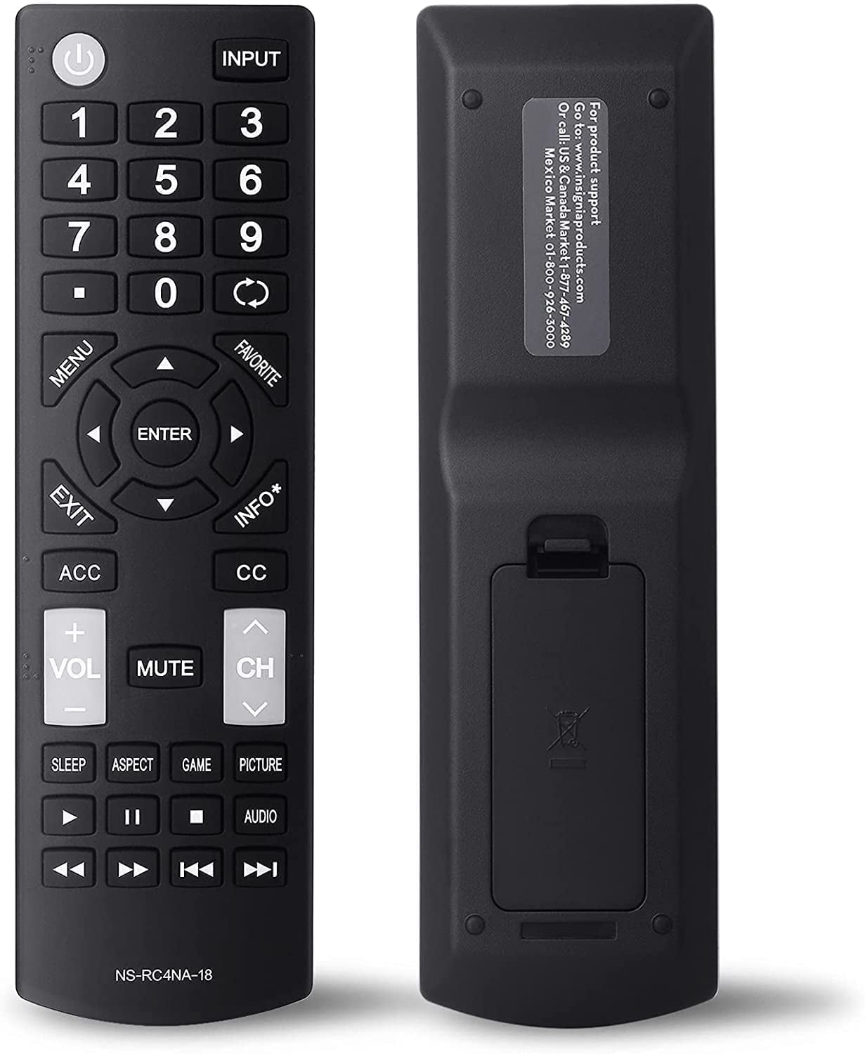 Ino Inn Tv Remote Control NS-RC4NA-18 Universal Replacement TV Remote Control Fit for All ...