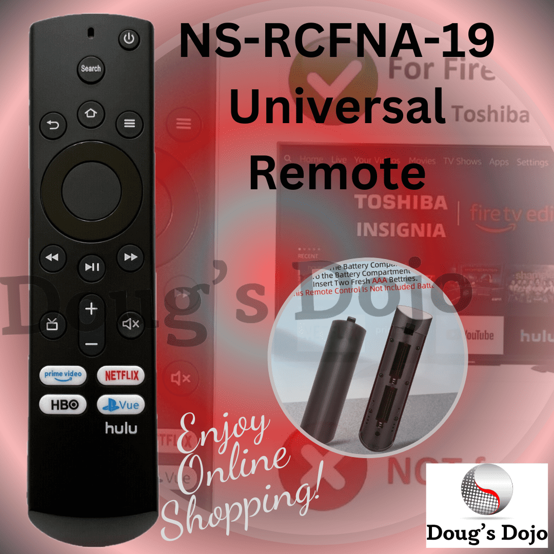 Replacement Remote Control For Toshiba Fire TV Models 49LF421U19, 43LED2160P, 50LED2160P - Wireless Black Remote