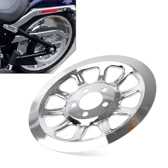 NS Rear Outer Pulley Belt Drive Insert Cover Metal Chrome For Harley FLST 2007-2017