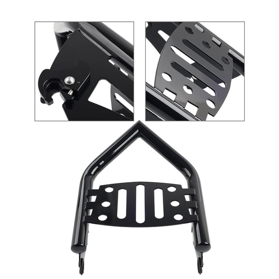 NS Rear Quick Release Trunk Base Mount Luggage Rack Detachable Mounting 1 Pc For Street Glide Special FLHXS 2014-2023, For Road Glide ST FLTRXST 2022-2023 Alloy Steel Glossy Black