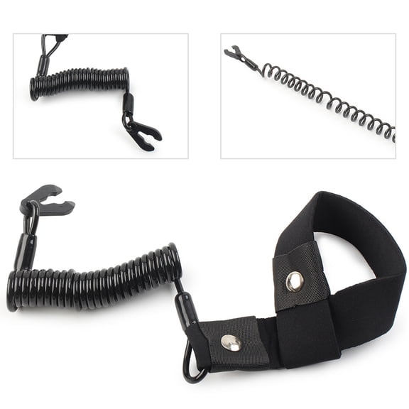 NS Stop Kill Floating Safety Lanyard Switch Safety Stop Tether Cord Replace for Jet Ski Wave Runner, black, 1 pc