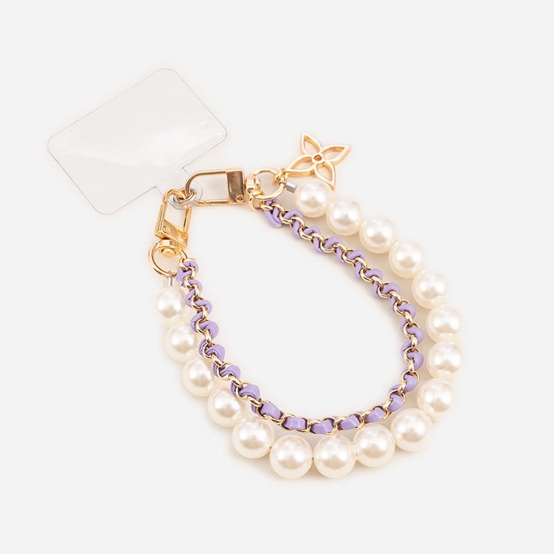 NS Style Short Woven Pearl Phone Lanyard - New Creative Beaded Phone Strap