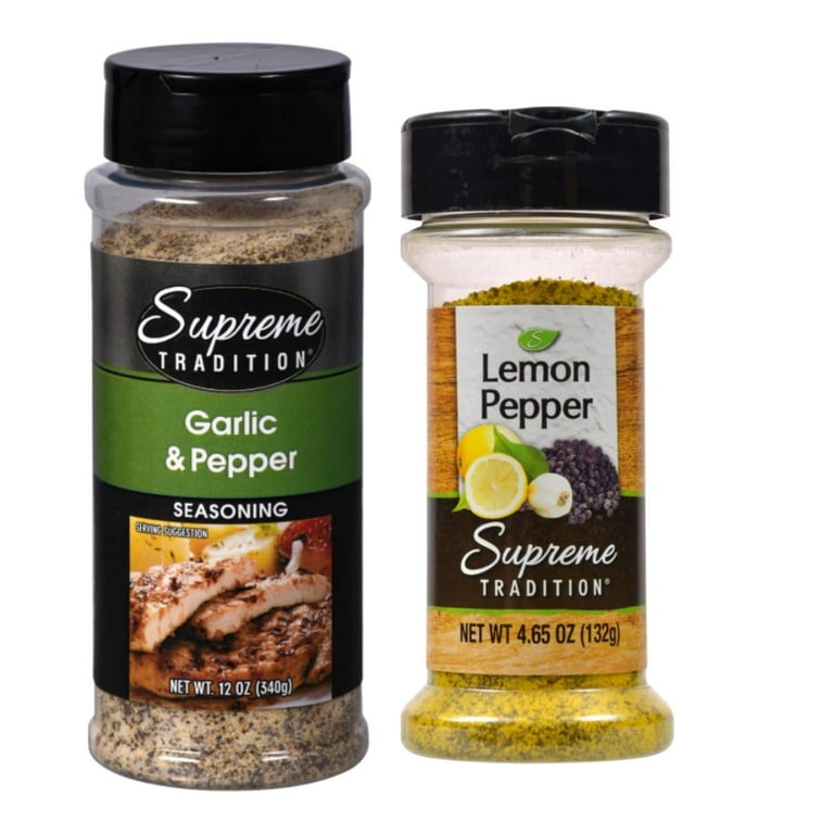 Supreme Tradition Gourmet Food Seasoning Set Garlic Pepper 12 Oz
