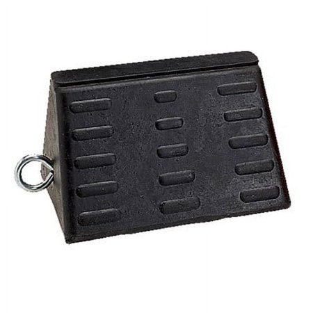 NS Traffic Safety Reinforced Pyramid Wheel Chock with Eyebolt, Black (1 Unit)