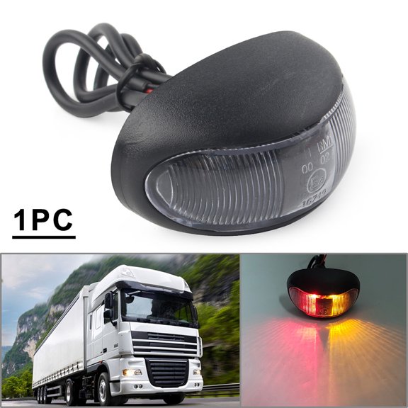 NS Universal 2 LED Side Marker Clearance Light Red & Amber Dual Color Light For Truck Trailer Pickup SUV Caravan