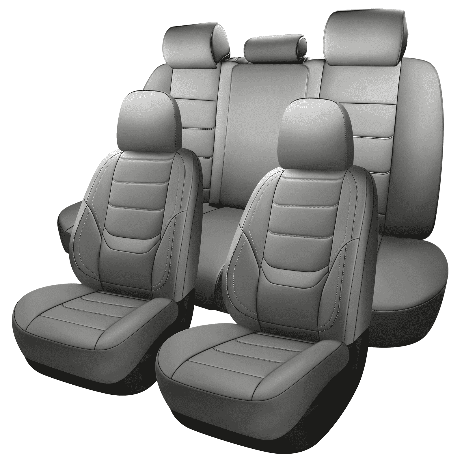 NS YOLO Premium Car Seat Covers Full Set | Universal Fit for Cars, Trucks & SUVs | Waterproof Full Coverage 5-Seat Protector with Lumbar Support