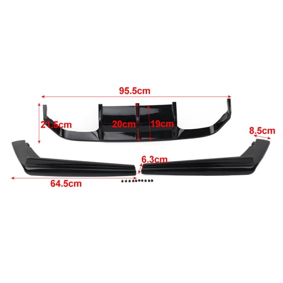 NS for BMW F80 M3 F82 F83 M4 2015-20 Rear Bumper Diffuser Lip Body Kit Gloss Black