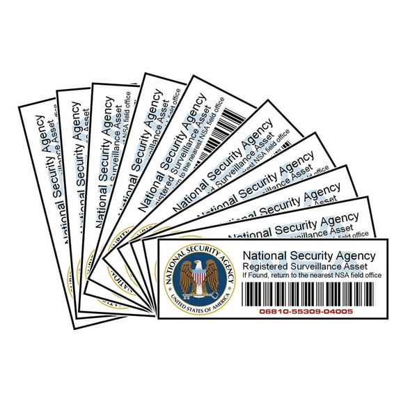 NSA Asset Tags - Set of 10 - National Security Agency Property