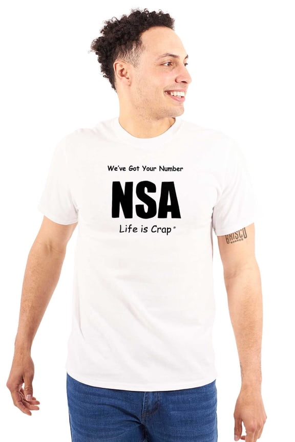 NSA We've Got Your Number Bad Rebel Men's Graphic T Shirt Tees Brisco Brands L