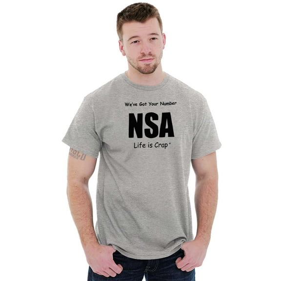 NSA We've Got Your Number Bad Rebel Plus Size Crewneck Graphic Tee Shirt Brisco Brands 2X