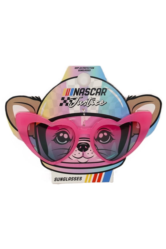 Girls Nascar Heart Frame Sunglasses, Pink
