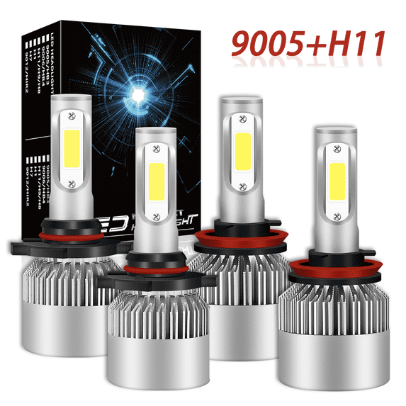 NSDXCT 9005 H11 LED Headlight Bulbs Hi/Lo Beam Combo for 2015 2016 2017 2018 2019 GMC Yukon White
