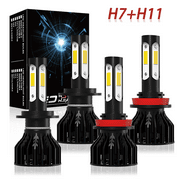 NSDXCT For Kia Sorento 2015 2016 2017 2018 LED Headlight Bulbs H7 High Beam+H11 Low Beam 4pcs