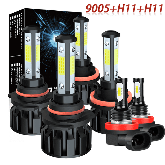 NSDXCT For Mazda 6 2014-2017 Combo LED Headlight Hi-Low Fog Light Bulbs Kit