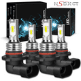 thumbnail image 1 of NSDXCT  For Mitsubishi Lancer  2008-2015  6000K White LED Headlight High&Low Beam Bulbs Kit 4Pcs, 1 of 8