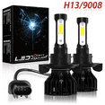 thumbnail image 1 of NSDXCT H13 9008 LED Headlight Bulbs High Low Beam 6000K White for Jeep Patriot 2007-2017 2Pcs, 1 of 9