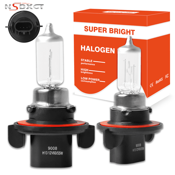 NSDXCT H13 Halogen Headlight Bulbs,Super Bright 9008 Headlights Bulb Conversion Kit,Pack of 2