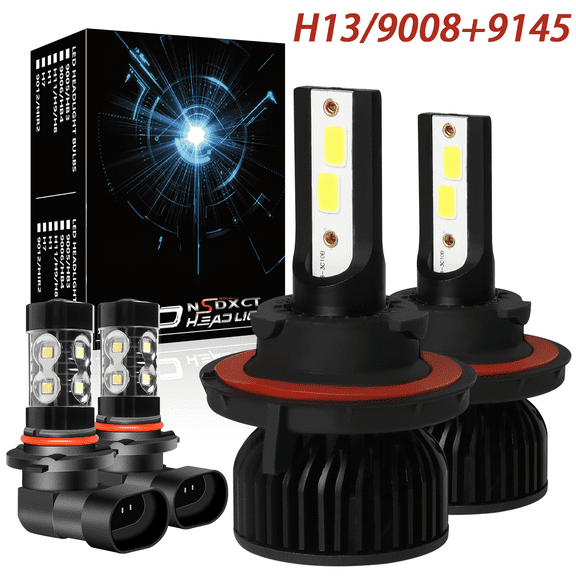 NSDXCT LED Headlight Bulbs High Low Beam Fog Light For JEEP LIBERTY 2008-2013 White 4 Pack