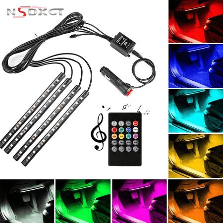 NSDXCT Led Light Strip,RGB-LED Glow Car Interior Lamp Under Dash Footwell Seats Inside Lighting