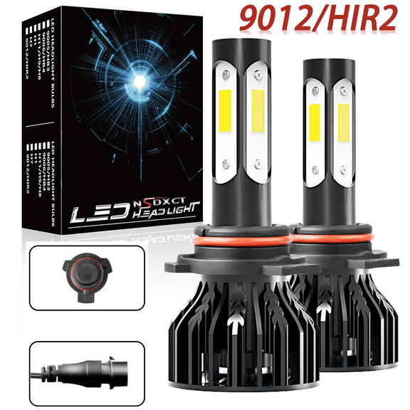 NSDXCT Pair LED Headlight Bulbs 9012 HIR2 High/Low Beam 6000K White For Ford Taurus 2013-2016 2017 2018 2019